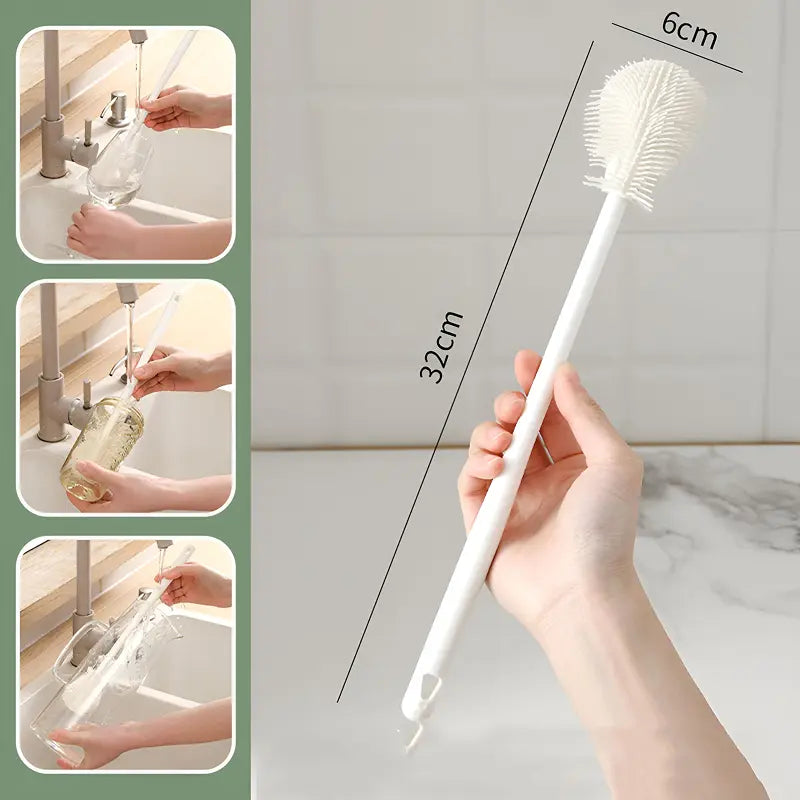 Soft Silicone Bottle Brush, Long Handle