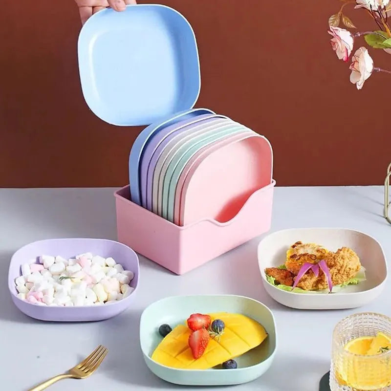 Multi Purpose Square Plastic Dinner Plate Set