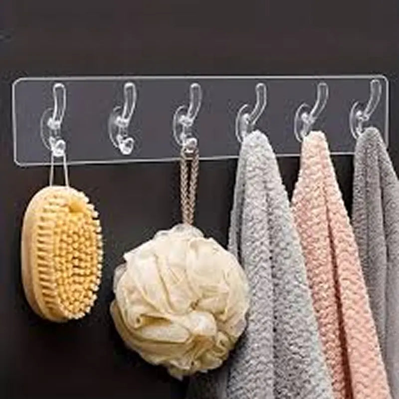 PLASTIC ADHESIVE 6 HOOK STICKER PATTI