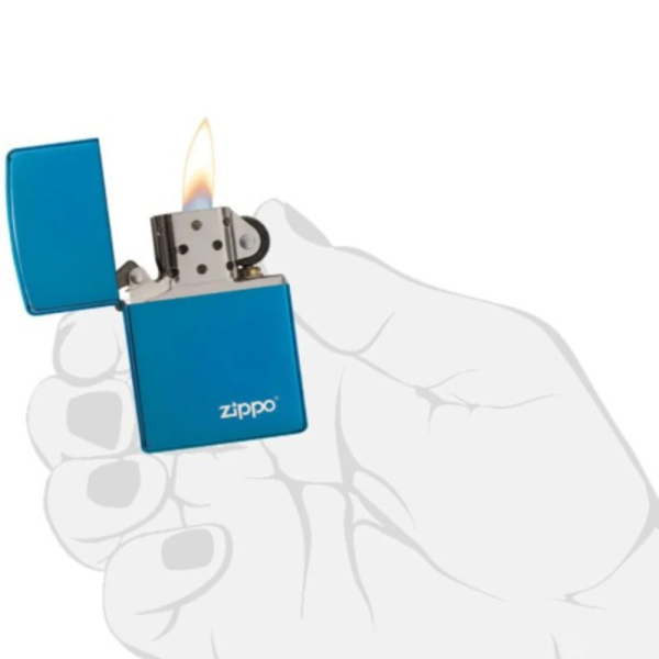 High Polish Blue Zippo Logo