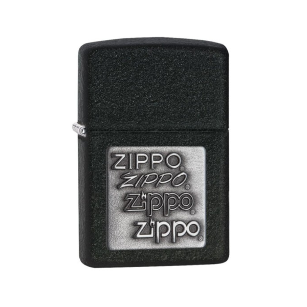 Black Crackle Silver Zippo Logo Windproof Lighter