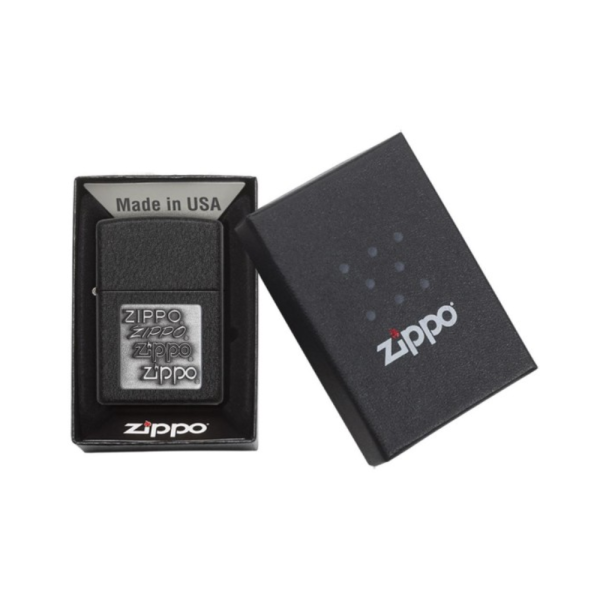 Black Crackle Silver Zippo Logo Windproof Lighter