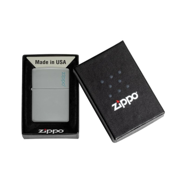 FLAT GREY ZIPPO LOGO