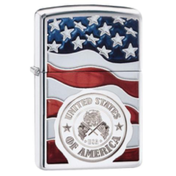 AMERICA STAMP ON FLAG