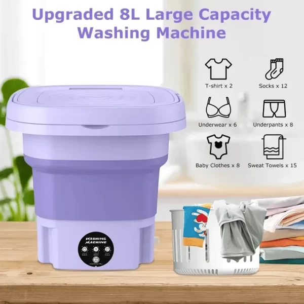 Foldable Electric Mini Washing Machine With Dryer Option