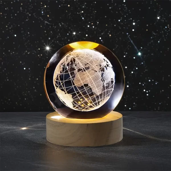 3D Ball Crystal Glass LED Table Lamp