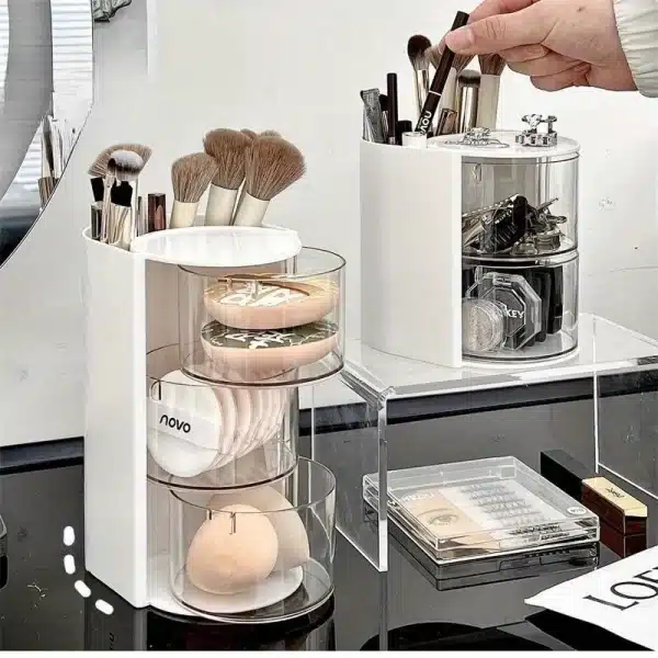 3Layer Rotating Makeup Brush Organizer