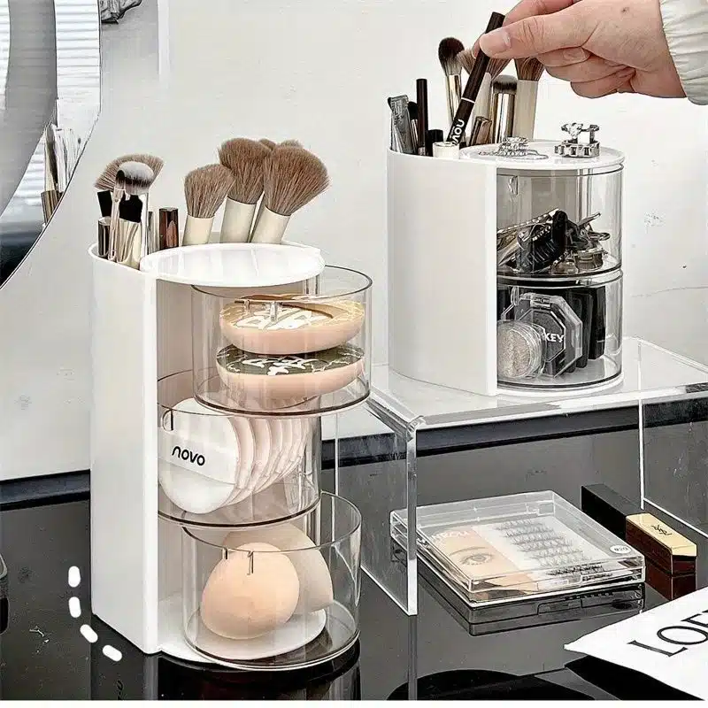 3Layer Rotating Makeup Brush Organizer